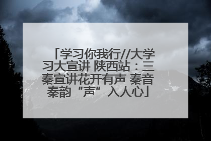 学习你我行//大学习大宣讲 陕西站：三秦宣讲花开有声 秦音秦韵“声”入人心