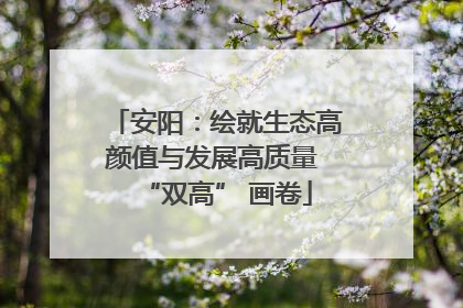 安阳：绘就生态高颜值与发展高质量 “双高” 画卷