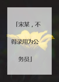 宋某，不得录用为公务员