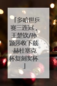 多哈世乒赛三连冠，王楚钦/孙颖莎收下兹·赫杜塞克杯复刻奖杯