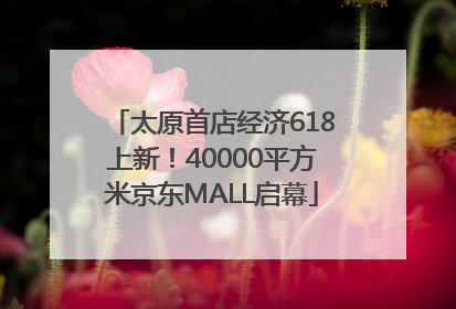 太原首店经济618上新！40000平方米京东MALL启幕