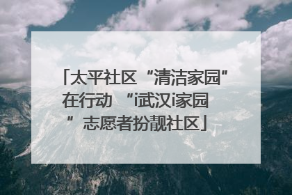 太平社区“清洁家园”在行动 “i武汉i家园”志愿者扮靓社区