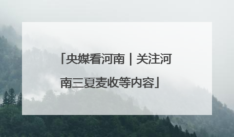 央媒看河南｜关注河南三夏麦收等内容