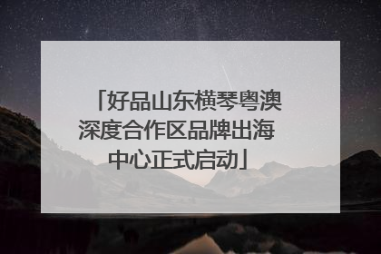 好品山东横琴粤澳深度合作区品牌出海中心正式启动