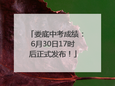 娄底中考成绩：6月30日17时后正式发布！
