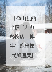 微山县西平镇“开办餐饮店一件事”跑出便民加速度