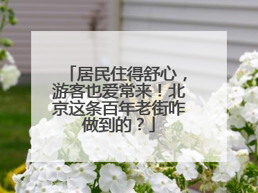 居民住得舒心，游客也爱常来！北京这条百年老街咋做到的？
