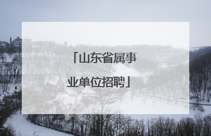 山东省属事业单位招聘