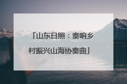 山东日照：奏响乡村振兴山海协奏曲