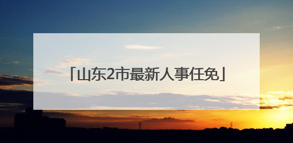 山东2市最新人事任免