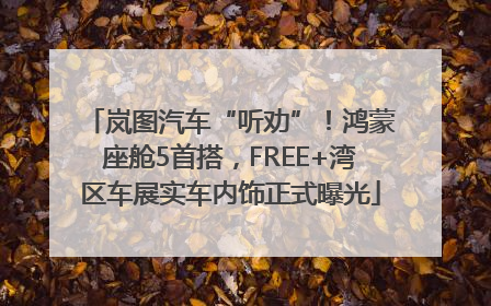 岚图汽车“听劝”！鸿蒙座舱5首搭，FREE+湾区车展实车内饰正式曝光