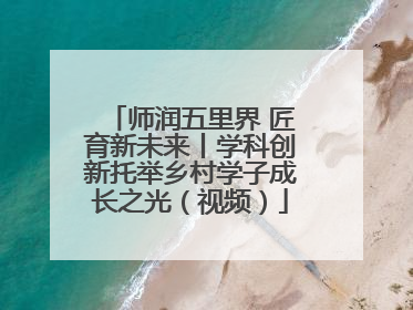 师润五里界 匠育新未来丨学科创新托举乡村学子成长之光（视频）
