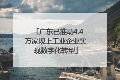 广东已推动4.4万家规上工业企业实现数字化转型