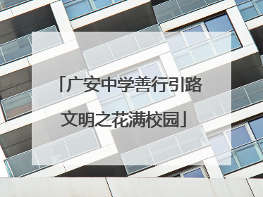 广安中学善行引路 文明之花满校园