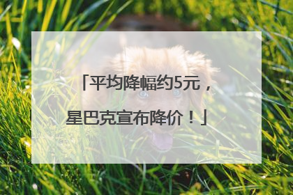 平均降幅约5元，星巴克宣布降价！
