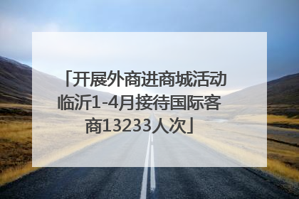 开展外商进商城活动 临沂1-4月接待国际客商13233人次