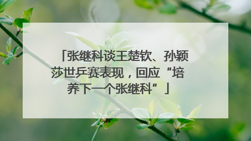 张继科谈王楚钦、孙颖莎世乒赛表现，回应“培养下一个张继科”