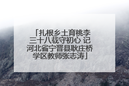 扎根乡土育桃李 三十八载守初心 记河北省宁晋县耿庄桥学区教师张志涛
