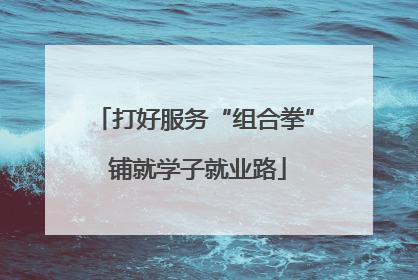 打好服务“组合拳” 铺就学子就业路
