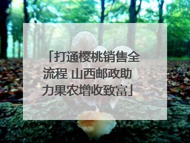 打通樱桃销售全流程 山西邮政助力果农增收致富