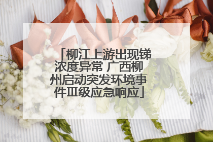 柳江上游出现锑浓度异常 广西柳州启动突发环境事件Ⅲ级应急响应