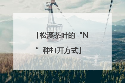 松溪茶叶的“N”种打开方式