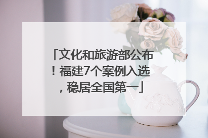 文化和旅游部公布！福建7个案例入选，稳居全国第一