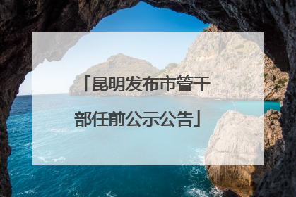 昆明发布市管干部任前公示公告