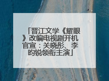 晋江文学《耀眼》改编电视剧开机官宣：关晓彤、李昀锐领衔主演