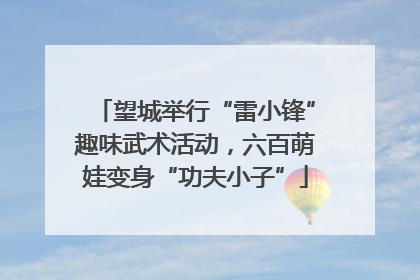 望城举行“雷小锋”趣味武术活动，六百萌娃变身“功夫小子”