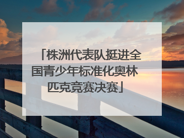 株洲代表队挺进全国青少年标准化奥林匹克竞赛决赛
