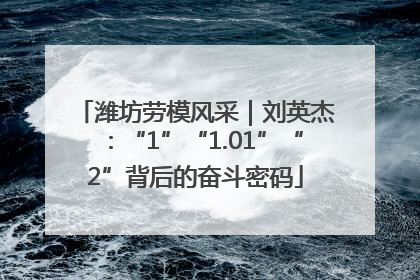 潍坊劳模风采｜刘英杰：“1”“1.01”“2”背后的奋斗密码
