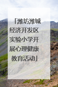 潍坊潍城经济开发区实验小学开展心理健康教育活动