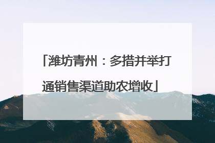 潍坊青州：多措并举打通销售渠道助农增收