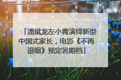 潘斌龙左小青演绎新型中国式家长，电影《不再退缩》预定暑期档