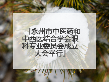 永州市中医药和中西医结合学会眼科专业委员会成立大会举行
