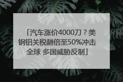 汽车涨价4000刀？美钢铝关税翻倍至50%冲击全球 多国威胁反制