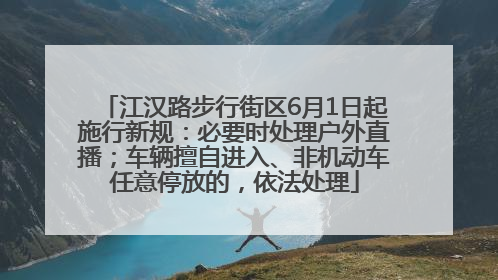 江汉路步行街区6月1日起施行新规：必要时处理户外直播；车辆擅自进入、非机动车任意停放的，依法处理