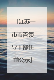 江苏一市市管领导干部任前公示