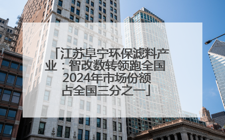 江苏阜宁环保滤料产业：智改数转领跑全国 2024年市场份额占全国三分之一