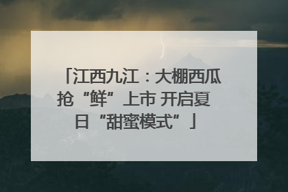 江西九江：大棚西瓜抢“鲜”上市 开启夏日“甜蜜模式”