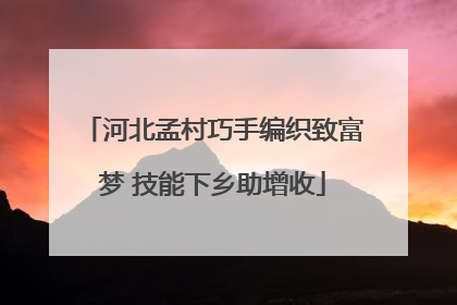 河北孟村巧手编织致富梦 技能下乡助增收