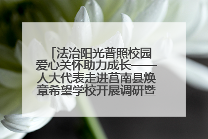 法治阳光普照校园 爱心关怀助力成长——人大代表走进莒南县焕章希望学校开展调研暨普法宣传活动