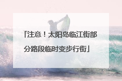 注意！太阳岛临江街部分路段临时变步行街
