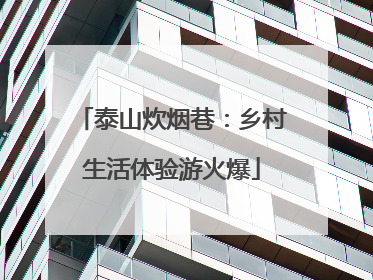 泰山炊烟巷：乡村生活体验游火爆