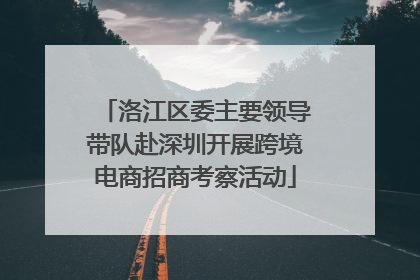 洛江区委主要领导带队赴深圳开展跨境电商招商考察活动