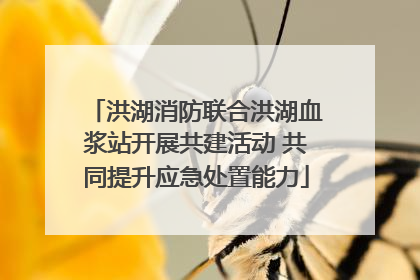 洪湖消防联合洪湖血浆站开展共建活动 共同提升应急处置能力