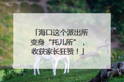 海口这个派出所变身“托儿所”，收获家长狂赞！