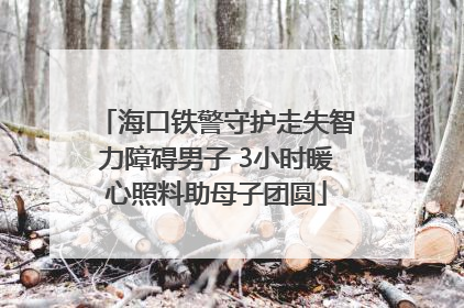 海口铁警守护走失智力障碍男子 3小时暖心照料助母子团圆