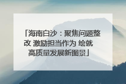 海南白沙：聚焦问题整改 激励担当作为 绘就高质量发展新图景